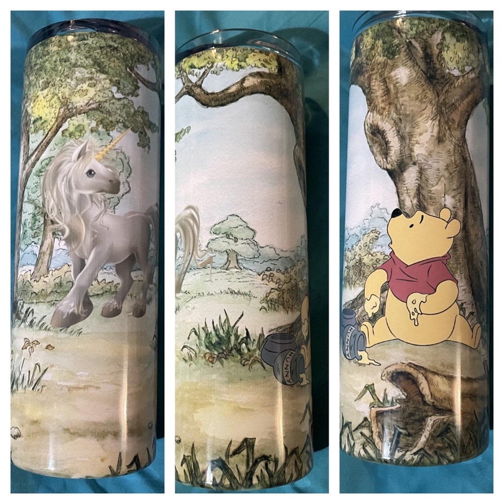 Made to order Pooh meets a unicorn 20oz tumbler